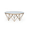 Crofton Round Coffee Table | White Marble Glass